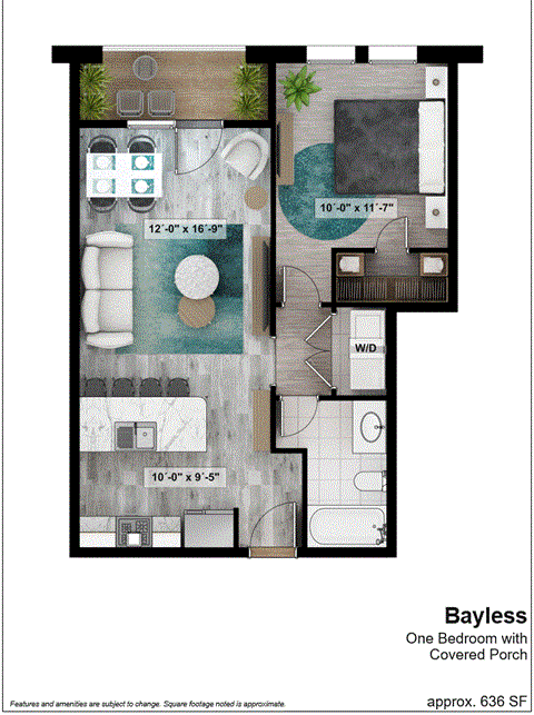 the floor plan of bayside apartments
